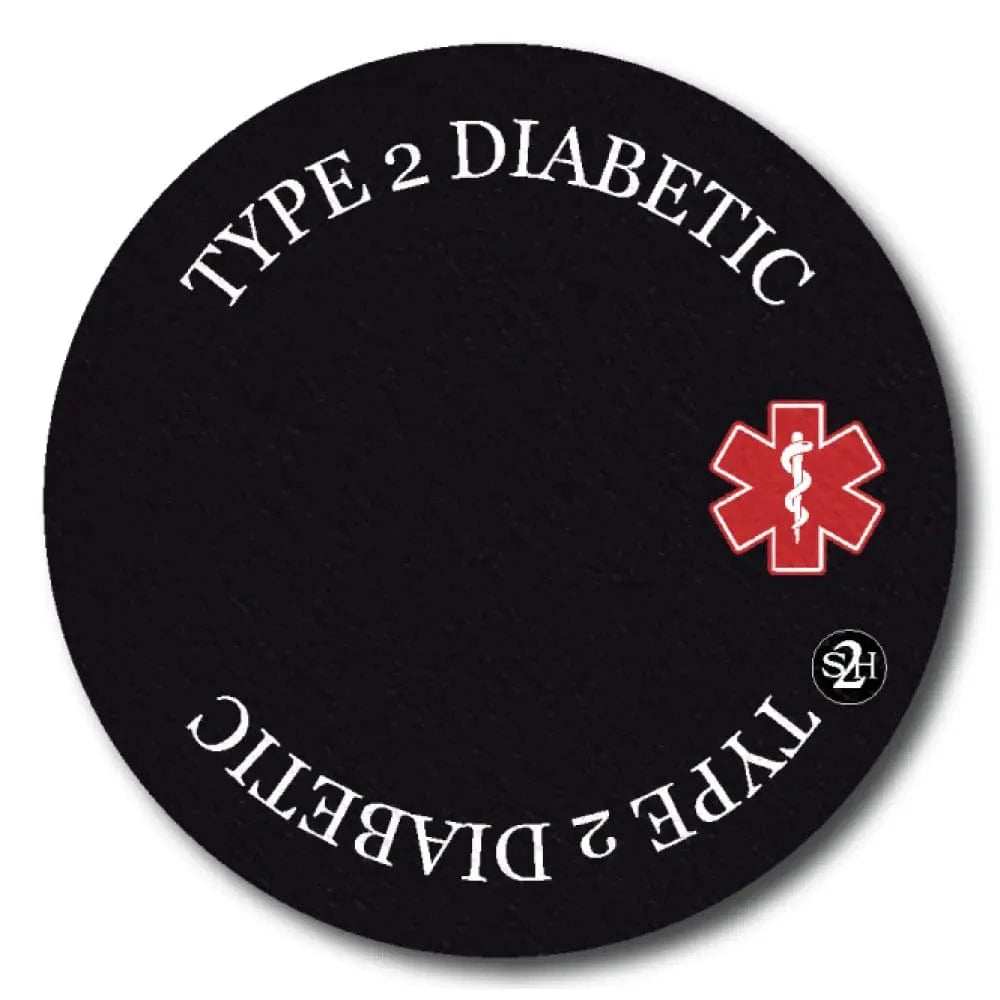 Single Patch / Libre 2 Cover-up Type 2 Diabetes Awareness in Black - Libre 2 and Lingo Cover-up