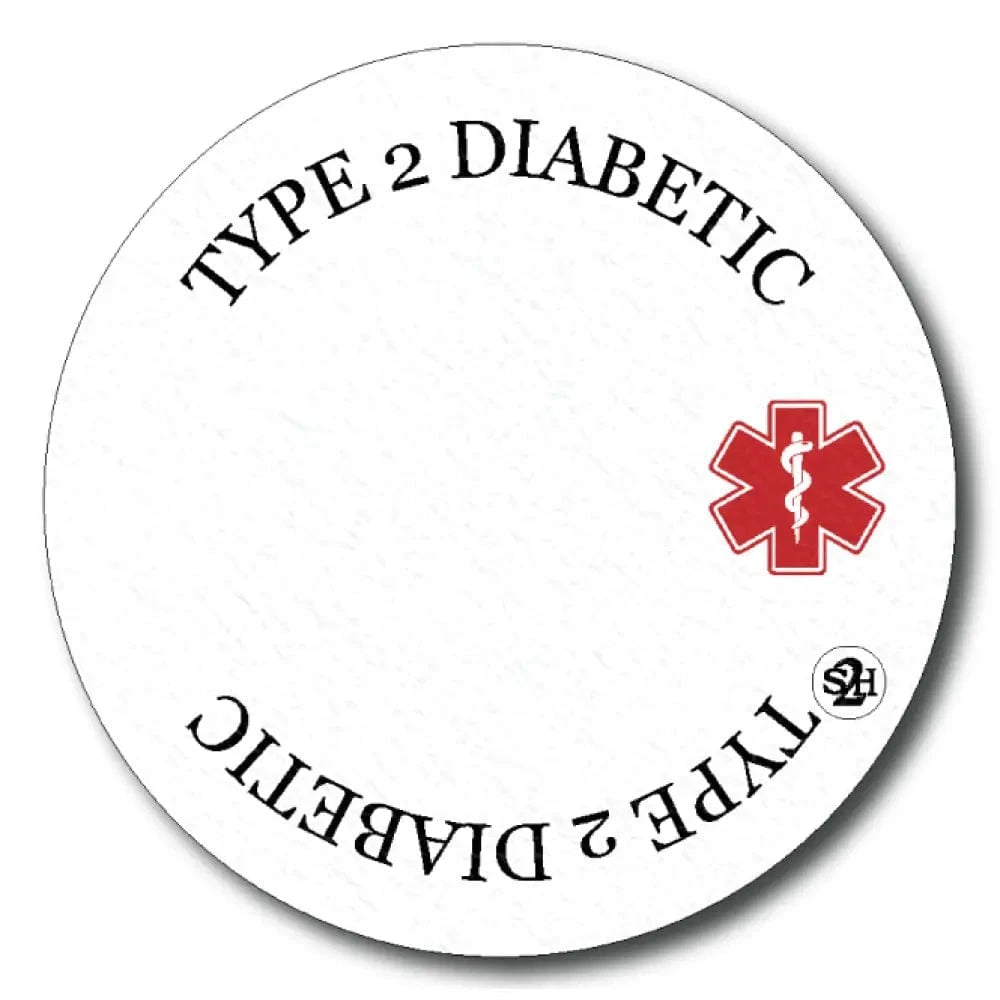 Single Patch / Libre 2 Cover-up Type 2 Diabetes Awareness in White - Libre 2 and Lingo Cover-up