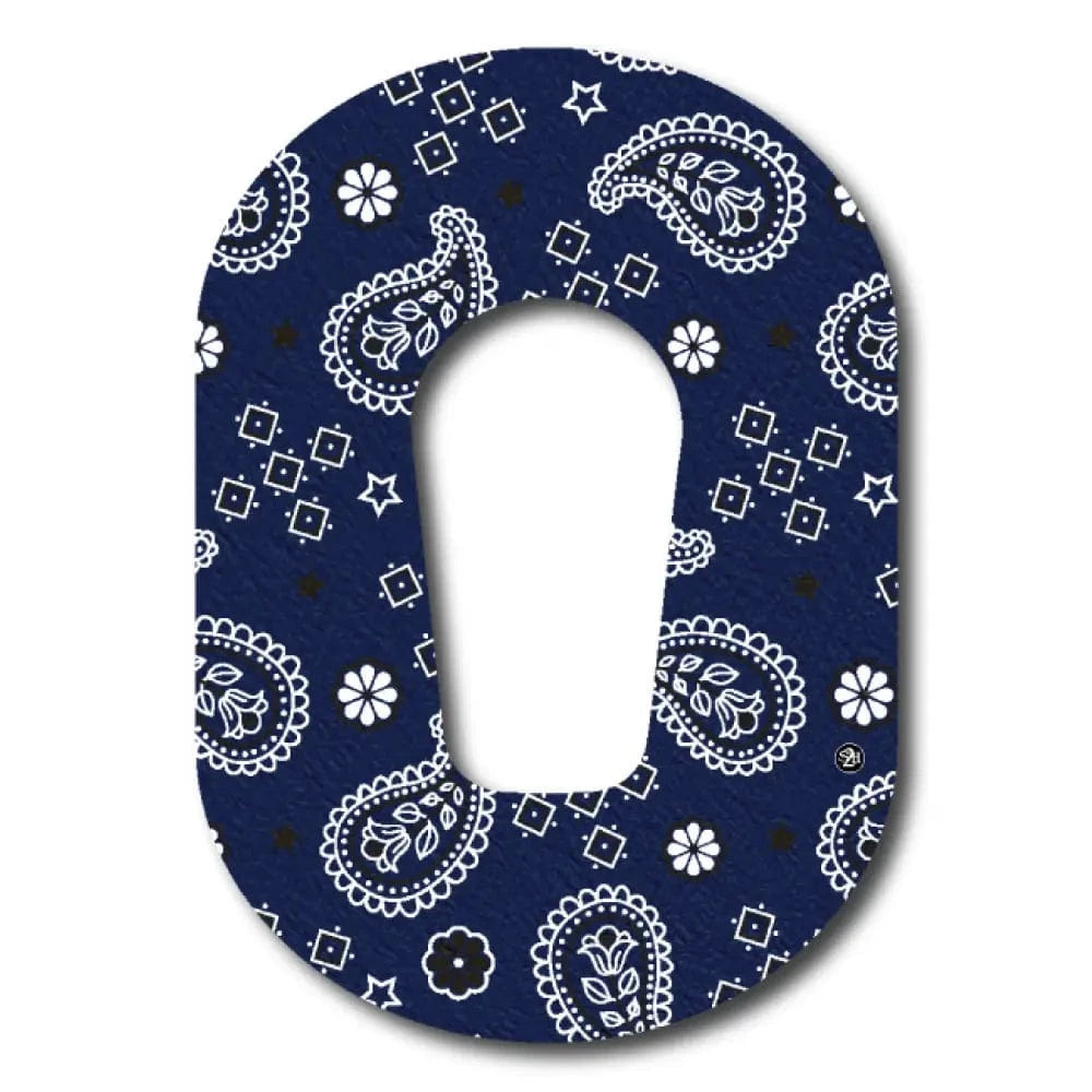 Single Patch / G6 Western Paisley Blue Pattern - Dexcom G6