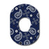 Single Patch / G7 Western Paisley Blue Pattern - Dexcom G7 and Stelo
