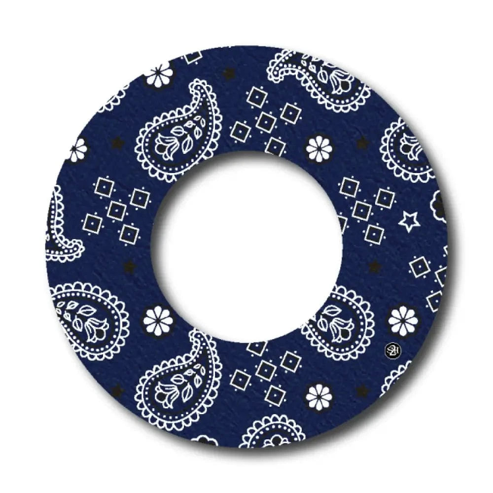 Single Patch / Libre 2 Western Paisley Blue Pattern - Libre 2 and Lingo