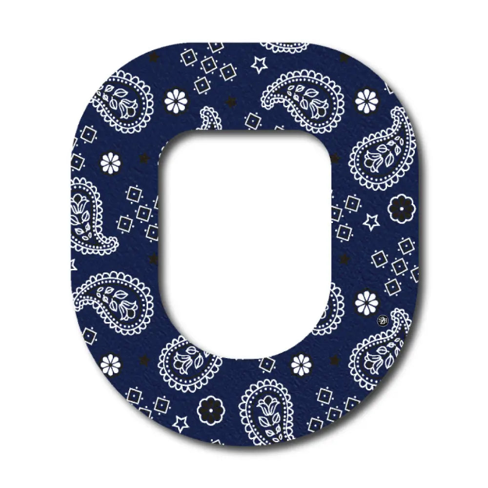 Western Paisley Blue Pattern - Omnipod Single Patch