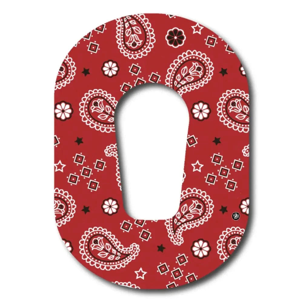 Single Patch / G6 Western Paisley Red Pattern - Dexcom G6