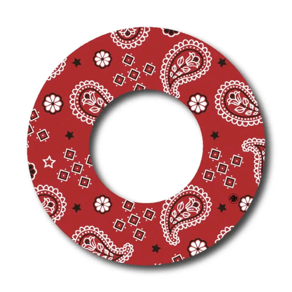 Single Patch / Libre 2 Western Paisley Red Pattern - Libre 2 and Lingo